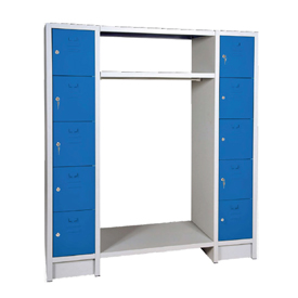 Garderobe mit Schliessfachschrank 5 Fächer